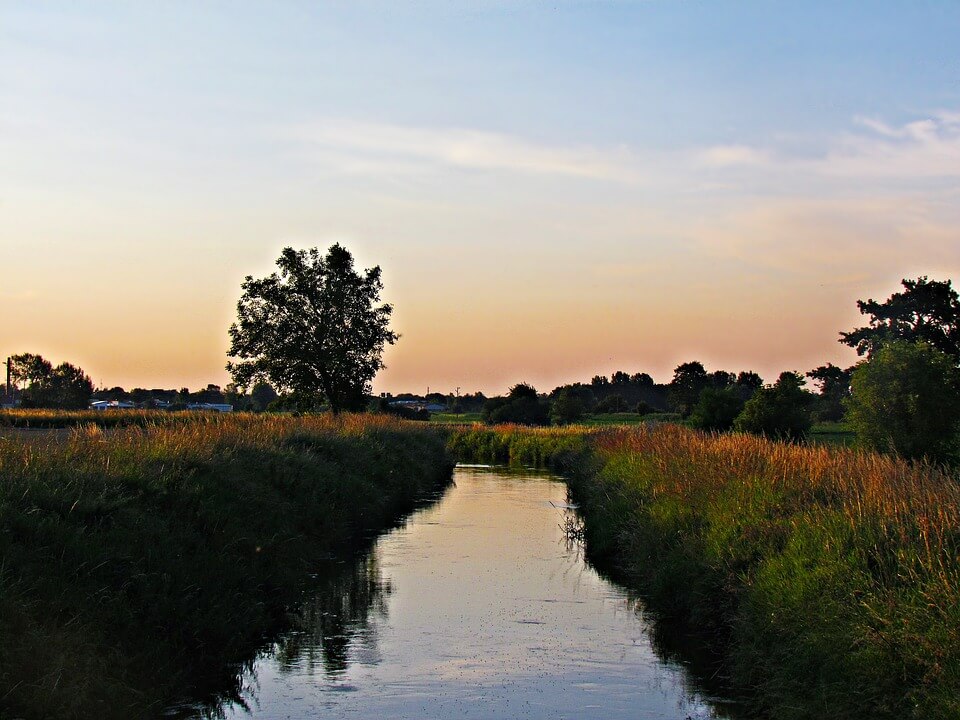 Landschap met sloot